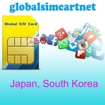 3HK-JSK: Japan&South Korea Travelling Internet LTE Global SIM Card 2 to 5 GB/7-30 Days, Data only, no phone call and Text Message!